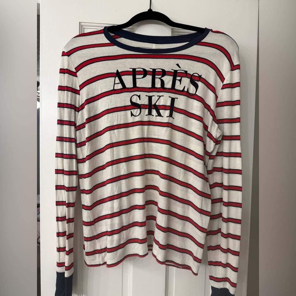 Abercrombie & Fitch Navy and Red Striped Shirt grunge Y2K